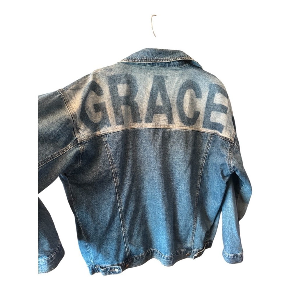 Denim Jacket with 'GRACE' Print